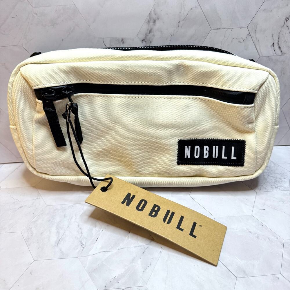 NWT NOBULL Large Ivory Crossbody Fanny Pack Waist Utility Zip Bag Waxed Canvas